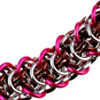 Elfweave Braid, KIT - Elfweave Braid - Aluminum, elfweave chainmaille bracelet with aluminum, pink and brown jump rings