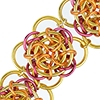 Gaelic Rose, KIT - Gaelic Rose Bracelet - Red, Orange, &  Faux Gold SAVE 25%, chainmaille gaelic rose bracelet in gold, orange and red jump rings