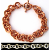 Wiggle (Mobius), KIT - Wiggle Bracelet  - Copper, basic chainmaille weave wiggle mobiused 2-2-2 bracelet in copper