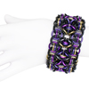 Rubber Rondo a la Byzantine, KIT- Maillers' Choice - Rubber Rondo Merlin w/ Black , black rubbermaille rondo a la byzantine cuff with gold and purple jump rings