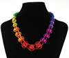 Barrel-Ride-Necklace, KIT - Rainbow Barrel Ride Necklace, rainbow barrel ride chainmaille necklace