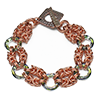 Crystal (cosmic) Ring Byzantine, KIT - Crystal Ring Byzantine - Copper with Cosmic Rings, luxurious chainmaille bracelet with copper and crystal rings