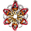 Celtic Visions Star, KIT - Celtic Visions Star Pendant - Aluminum (enough for 2 pendants), aluminum chainmaille celtic visions star pendant in gold orange and red