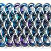 Dragonscale, KIT - Dragonscale, chainmaille dragonscale weave in aluminum, blue and purple jump rings