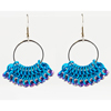 Beaded Fan Earrings, KIT - Beaded Fan Earrings Shopping List, European 4-1 chainmaille earrings in turquoise with blue beads