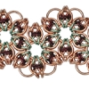 Starry Night, KIT - Starry Night Copper - Customizable, starry night chainmaille bracelet in copper, burgundy and seafoam